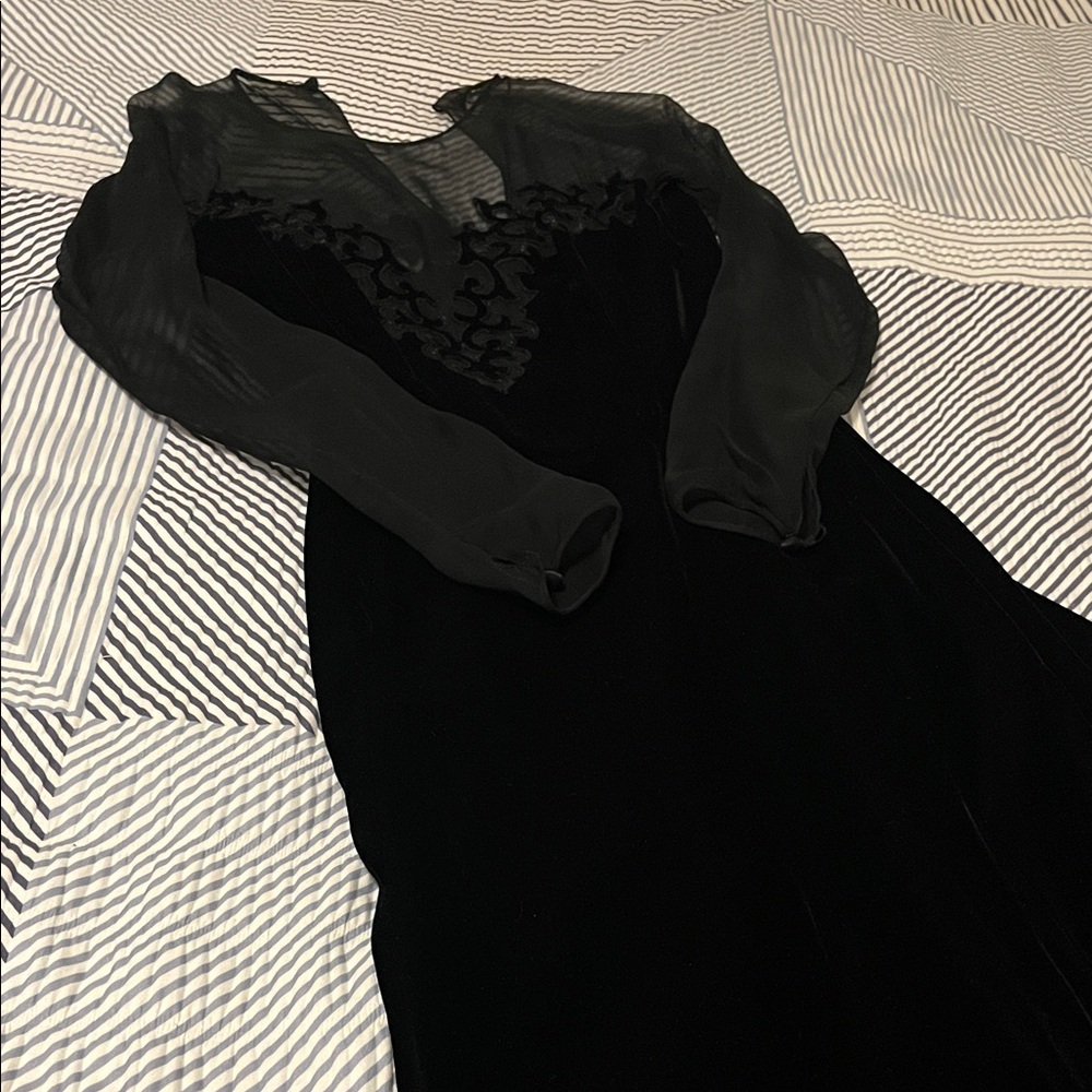 Oscar de la Renta Black Long Sleeve Dress